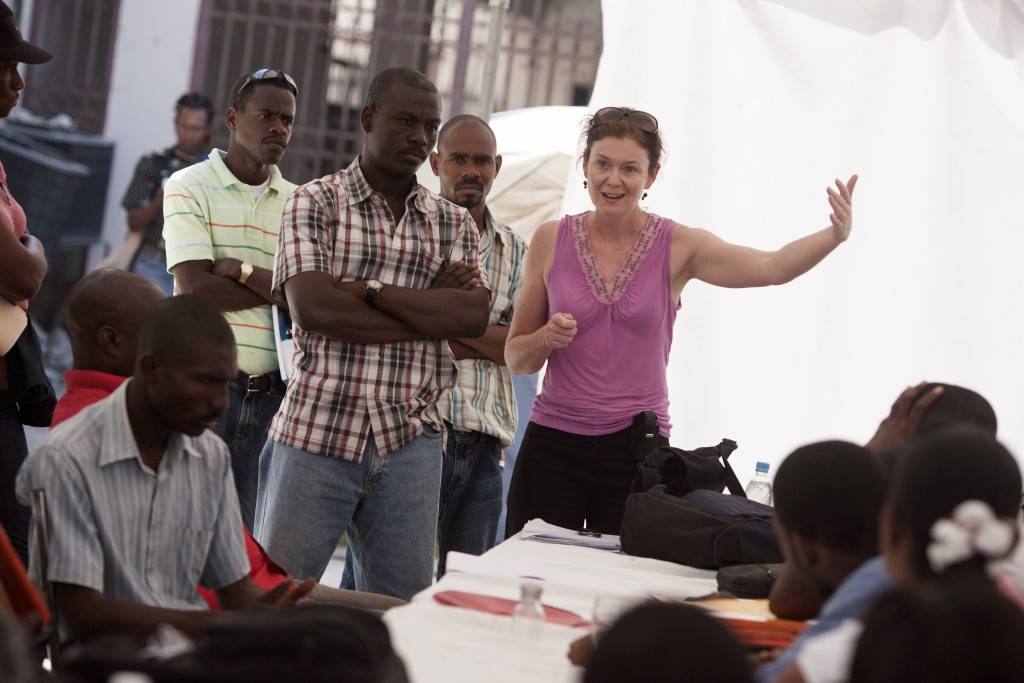 Dr. Louise Ivers leads a training in Port-Au-Prince, Haiti, February 2010.